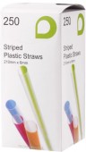 Striped Flexi Straw 8"