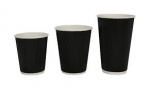 Ripple Coffee Cups<br>8oz, 12oz and 16oz<br>Black & Kraft - enlarged view